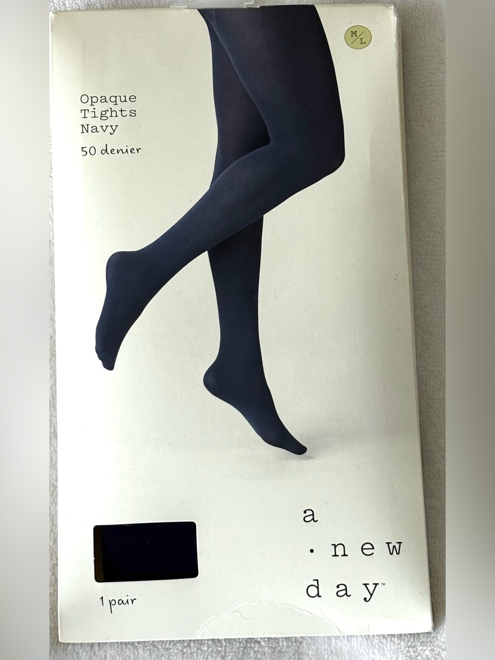 A New Day Opaque Tights Navy Size M/L NWT